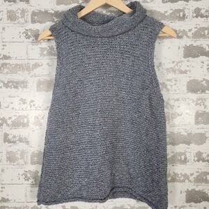 Pilcro‎ Sweater Vest Women Large Gray Cowl Neck Sleeveless Knit Tank Top Ribbed